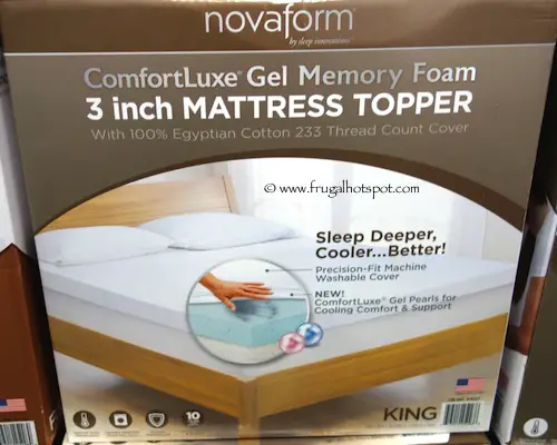 novaform comfortluxe gel memory foam mattress topper