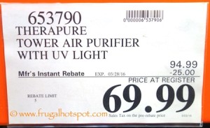 uv therapure germicidal costco envion purifier air light hotspot frugal