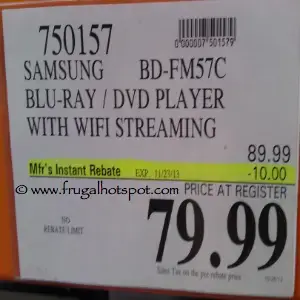 Costco Sale Samsung Fm57c Blu Ray Dvd Player With Wifi 79 99