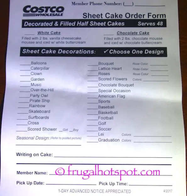 Costco Sheet Cake 19 99