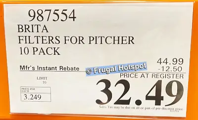 Brita Water Filters 10 pk | Costco Sale Price | Item 987554