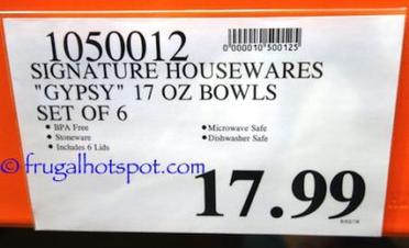 Signature Housewares Gypsy 17oz Bowls - Set of 6