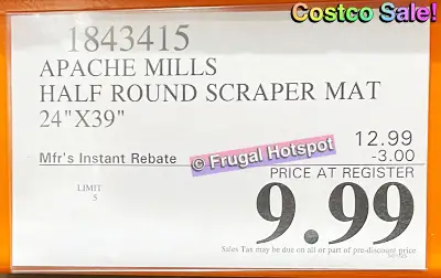 Apache Mills Scraper Mat | Costco Sale Price | Item 1843415