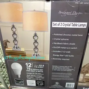 Costco Sale Bridgeport Designs Crystal Table Lamps Frugal Hotspot