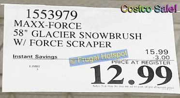 Maxx-Force Glacier 58 Snow Brush + Ice Scraper - Costco Sale!