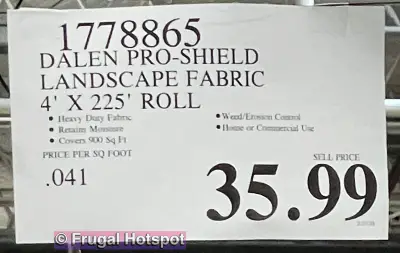 Dalen landscape Fabric roll | Costco Price | Item 1778865