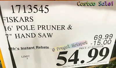 Fiskars 16 ft pole pruner | Costco Sale Price