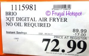 Costco Sale - Nuwave 3-Qt Brio Digital Air Fryer | Frugal Hotspot