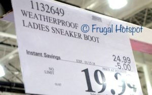 costco weatherproof ladies sneaker boot