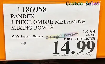 Pandex Ombre Melamine Bowl Set | Costco Sale Price