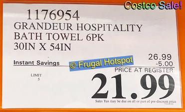 Grandeur Hospitality bath towels, Costco deals this week
