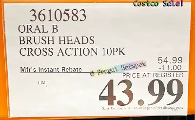 Oral B Brush head Cross Action 10 pk | Costco 3610583