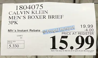 Calvin Klein Mens Boxer Briefs | Costco Sale Price | Item 1804075