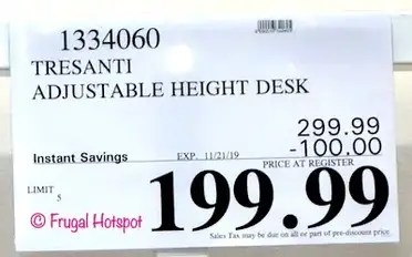 Costco Sale Tresanti Adjustable Height Desk 199 99