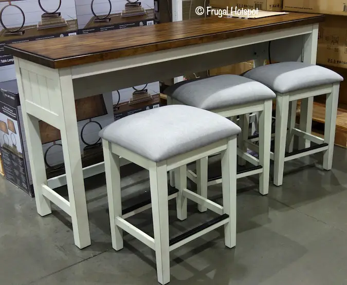 sofa table and stools