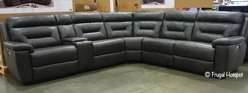 corry 6 piece leather power reclining sectional sofa