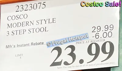 Costco 3 Step Folding Step Stool | Costco Sale Price | Item 2323075