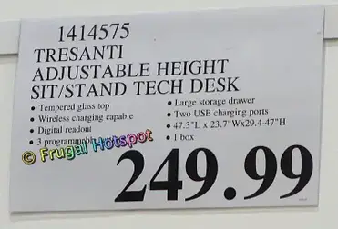 Tresanti Adjustable Height Desk At Costco Frugal Hotspot