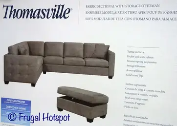 Costco Thomasville Kylie Fabric Sectional With Storage Ottoman 999 99