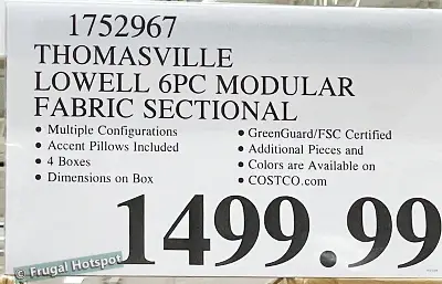 Thomasville Lowell 6 Piece Modular Fabric Sectional | Costco Price | Item 1752967