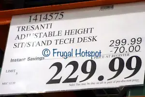 Tresanti Adjustable Height Desk At Costco Frugal Hotspot