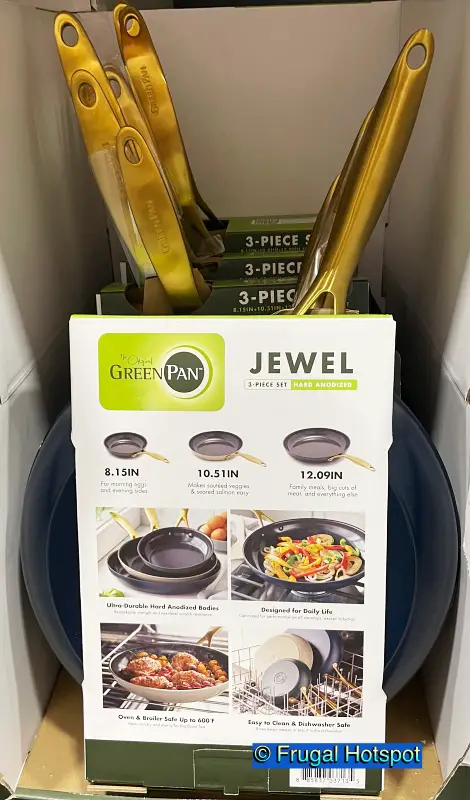 Greenpan Jewel 3-Piece Ceramic Non-Stick Skillet Set Oven Safe up to 600°F  Dishw
