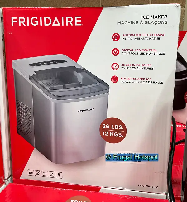 Frigidaire 26 lb. Countertop Self Cleaning Ice Maker Efic120-ss-sc, Stainless Steel