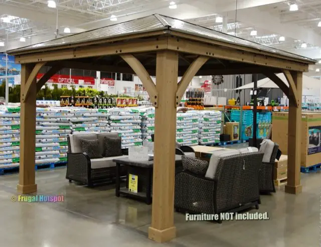 Yardistry Cedar Gazebo with Aluminum Roof - Costco | Frugal Hotspot