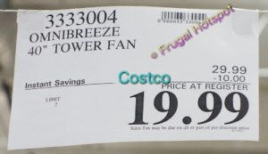 omnibreeze tower fan