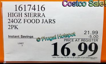 Stainless Steel Food Jars!! High Sierra 24oz Vacuum Insulated Stainless  Steel Food Jar (2pk) $21.98 at Sam's Club *Keeps food/liquids HOT…