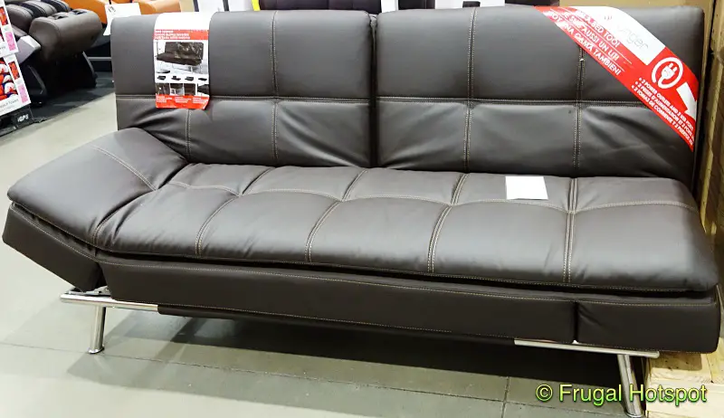 ravenna grey fabric euro lounger convertible sofa bed