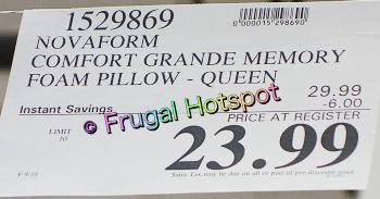 Novaform Gel Memory Foam Pillow - Costco Sale!