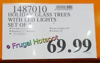 LED Glass Trees | Costco PRice | ITem 1487010