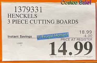 Henckels 3 Piece Cutting Board Set (Costco) 1379331 