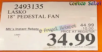 Lasko Elite Collection WindStorm 18 Inch Pedestal Fan | Costco Sale Price