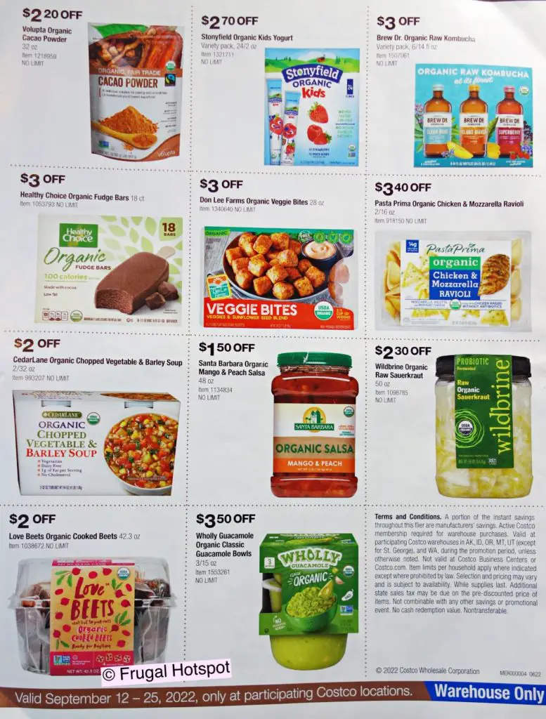 Costco Organic Coupon Book September 2022 | Frugal Hotspot