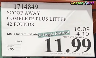 Scoop Away Cat Litter | Costco Sale Price