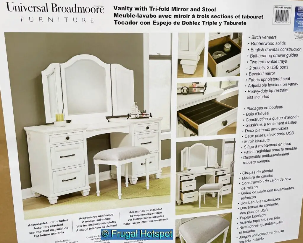 Kitteridge Makeup Vanity with Mirror and Stool at Costco!