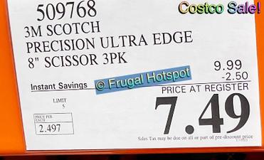 Scotch Precision Ultra Edge Scissors 3-Pack Only $5.99 at Costco (Regularly  $10)