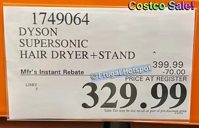 Dyson Supersonic Hair Dryer package | Costco Sale Price | Item 1749064