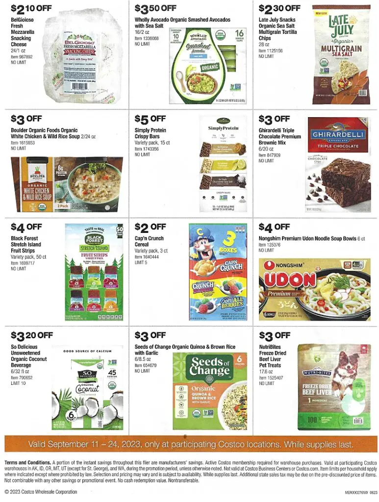 Fall Food Sale at Pacific Northwest Costco Stores!