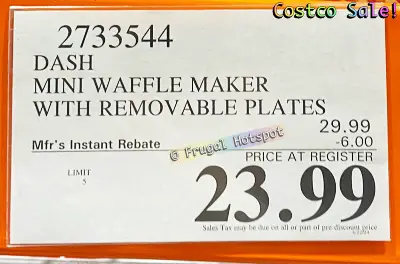 Dash Mini Waffle Maker | Costco Sale Price