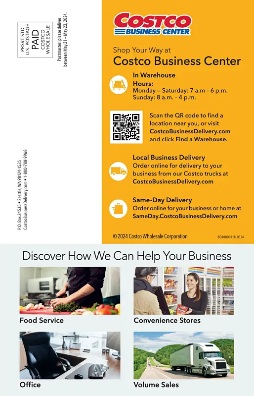 Costco Business Center Coupon Book MAY / JUNE 2024 | Back Cover