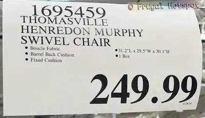 Henredon Bouclé Swivel Chair | Costco Price | Item 1695459