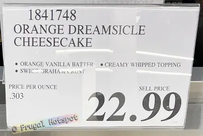 Orange Dreamsicle Cheesecake | Costco Price | Item 1841748