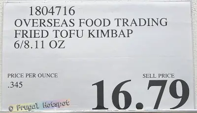 Overseas Food Trading Hanwoomul Fried Tofu and Vegetable Kimbap | Costco Price | Item 1804716