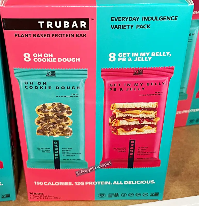 Trubar Plant Based Protein Bar | Oh Oh Cookie Dough and Get In My Belly PB & Jelly | Costco Item 1843250