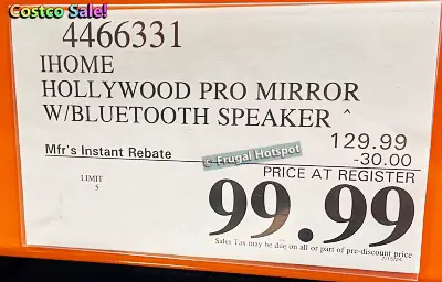 iHome Hollywood Vanity Mirror with Bluetooth Speaker | Costco Sale Price