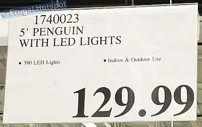 5 Ft Penguin with LED Lights | Costco Price | Item 1740023