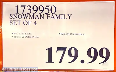 Snowman Family of 4 | Costco Price